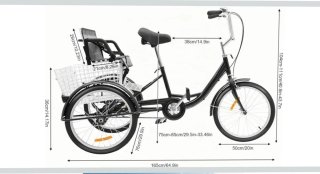 Triciclo con cesta y asiento con cinturón
