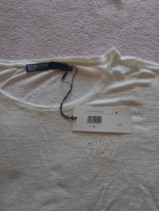 Camiseta Bimba y Lola Talla M y S Blanca
