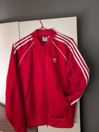 Chaqueta Adidas clásica mujer roja