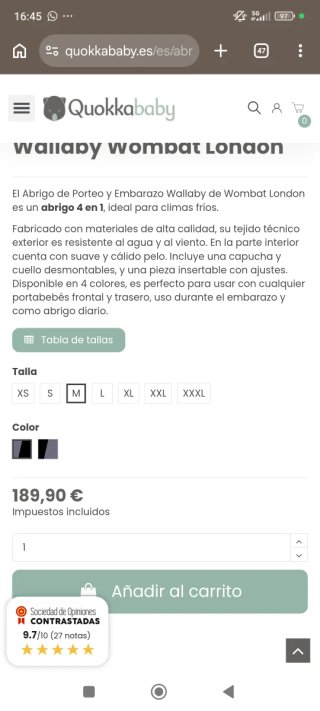 Abrigo Wombat&Co Negro