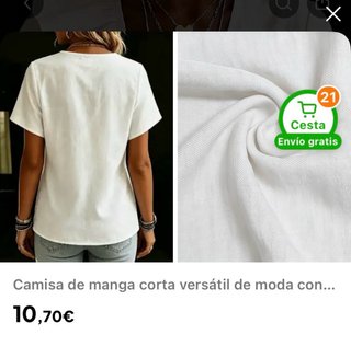 Camisa blanca con volantes Talla M Da talla
