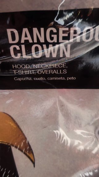 Disfraz Payaso Peligroso Talla M NUEVO