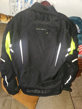 Chaqueta Moto Rainers Negra con Detalles Flúor