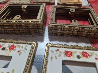 Placche interruttori ottone vintage anni 60-70
