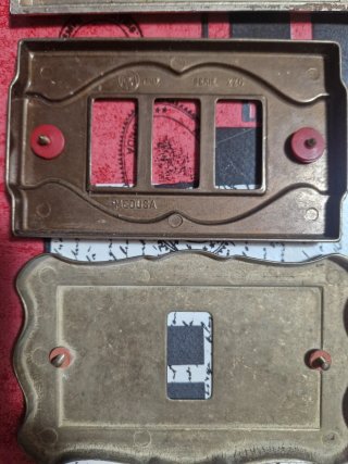 Placche interruttori ottone vintage anni 60-70