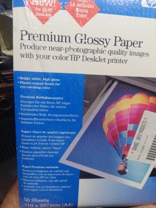 Papel Fotográfico HP Premium Glossy 50 hojas A4
