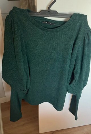 Jersey Zara verde talla L mujer