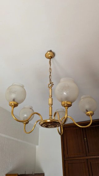 Lámparas de techo vintage. Tulipas de cristal.
