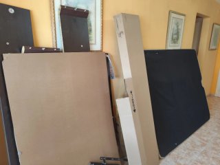 Base Cama 150x190 cm Negra y Azul