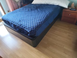 Base Cama 150x190 cm Negra y Azul