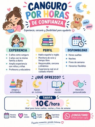 Canguro por horas en Parla y zona sur
