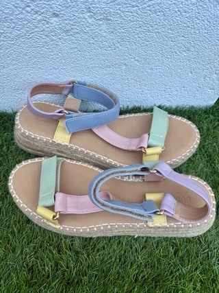 Sandalias esparto multicolor talla 37
