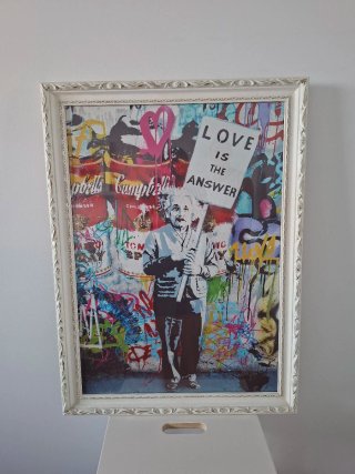 Cuadro Banksy Einstein Love is the Answer