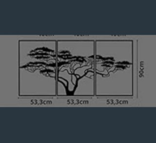 Cuadro Forja Árbol Triptico nuevo en su caja