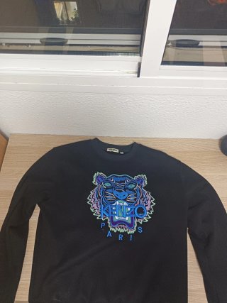 Sudadera Kenzo Negra con Tigre Multicolor