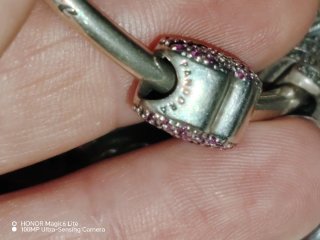 Charm Pandora Bacio Kiss More Rosa e Argento 925