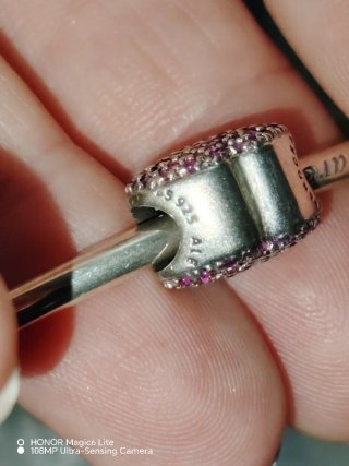 Charm Pandora Bacio Kiss More Rosa e Argento 925