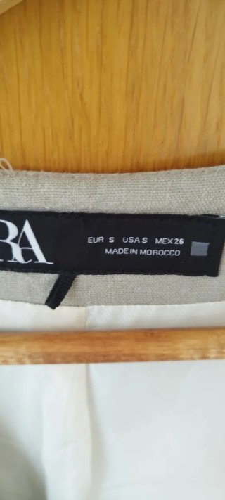 Chaleco S,  Zara Lino Beige