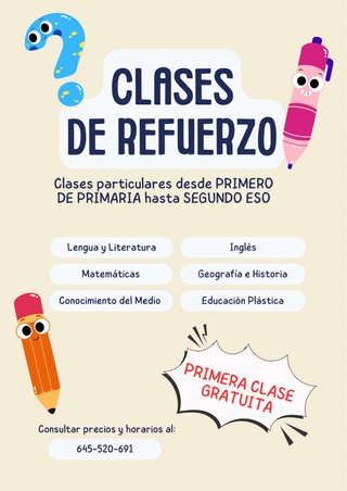 CLASES PARTICULARES CON PRIMERA CLASE GRATUITA
