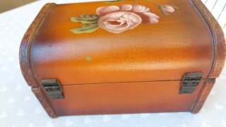 Cofanetto vintage legno dipinto a mano
