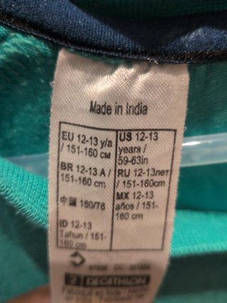 Camiseta verde niño 11-12 años