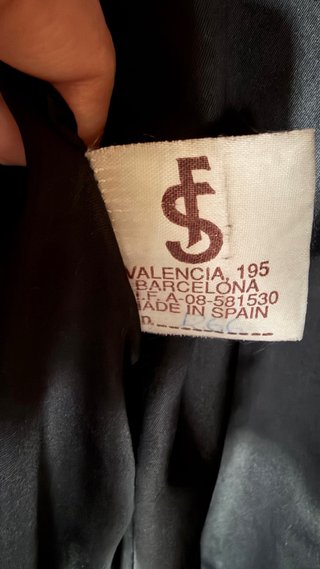 Abrigo Piel Negro Vintage Largo