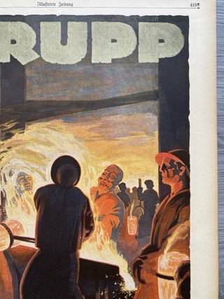 Lámina publicitaria original KRUPP 1920s a color.