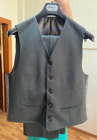 Traje Grasil Uomo Talla 52 Chaleco Gris