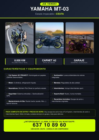 Yamaha MT-03 Impecable - 8.000 Km