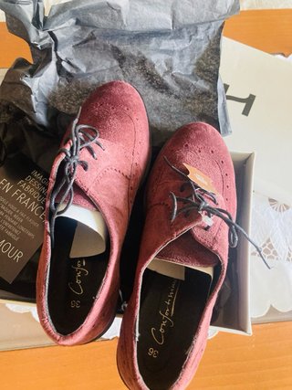 Zapatos Confor piel burdeos talla 36