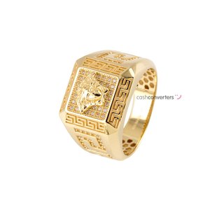 sello oro 18k con piedra con circonita