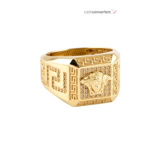 sello oro 18k con piedra con circonita
