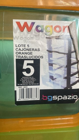 Lote 5 Cajoneras Spazio Plástico