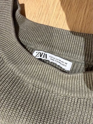 Jersey Zara Hombre Verde Oliva