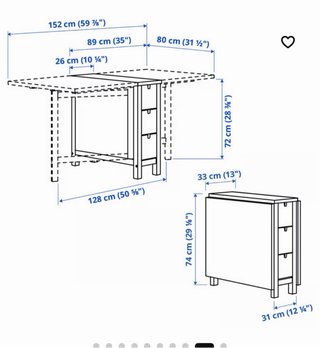 Mesa Plegable Ikea Norden Madera