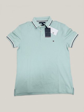 Polo Tommy Hilfiger Tipped SlimFit Turquesa- Nuevo