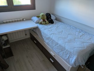 Cama juvenil 90cm con escritorio integrado