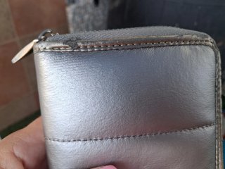 Monedero cartera plateada mujer