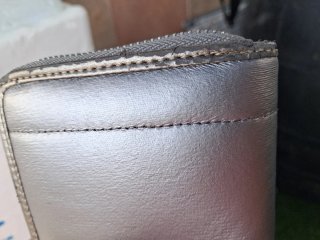 Monedero cartera plateada mujer