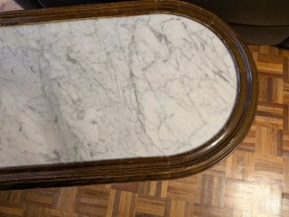 Mesa centro madera y mármol
