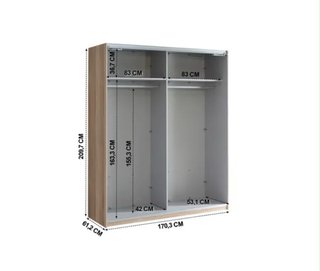 Armario de 2 puertas beige y blanco