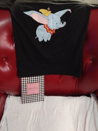 Camiseta Dumbo Mujer Talla S Negra Multicolor