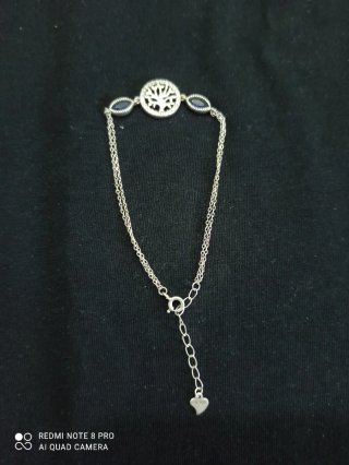 Pulsera Plata Árbol Vida y Zafiros
