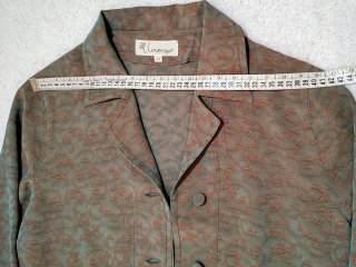 Conjunto vintage irisado marrón y verde azulado
