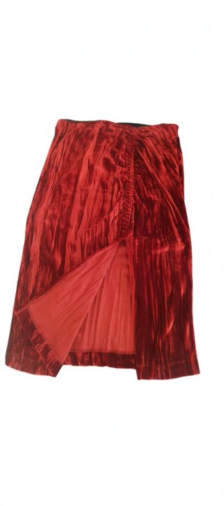 Falda midi terciopelo rojo teja Talla L
