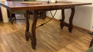 Mesa Castellana Rústica Madera y Tela