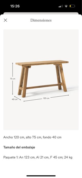 Consola rústica de madera