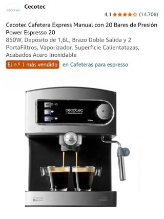 Cafetera Cecotec Power Espresso 20 Bares