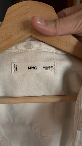 Sobrecamisa Mango cruda de pana fina talla XL