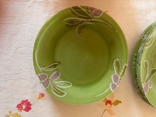 Juego de vajilla de cristal decorado